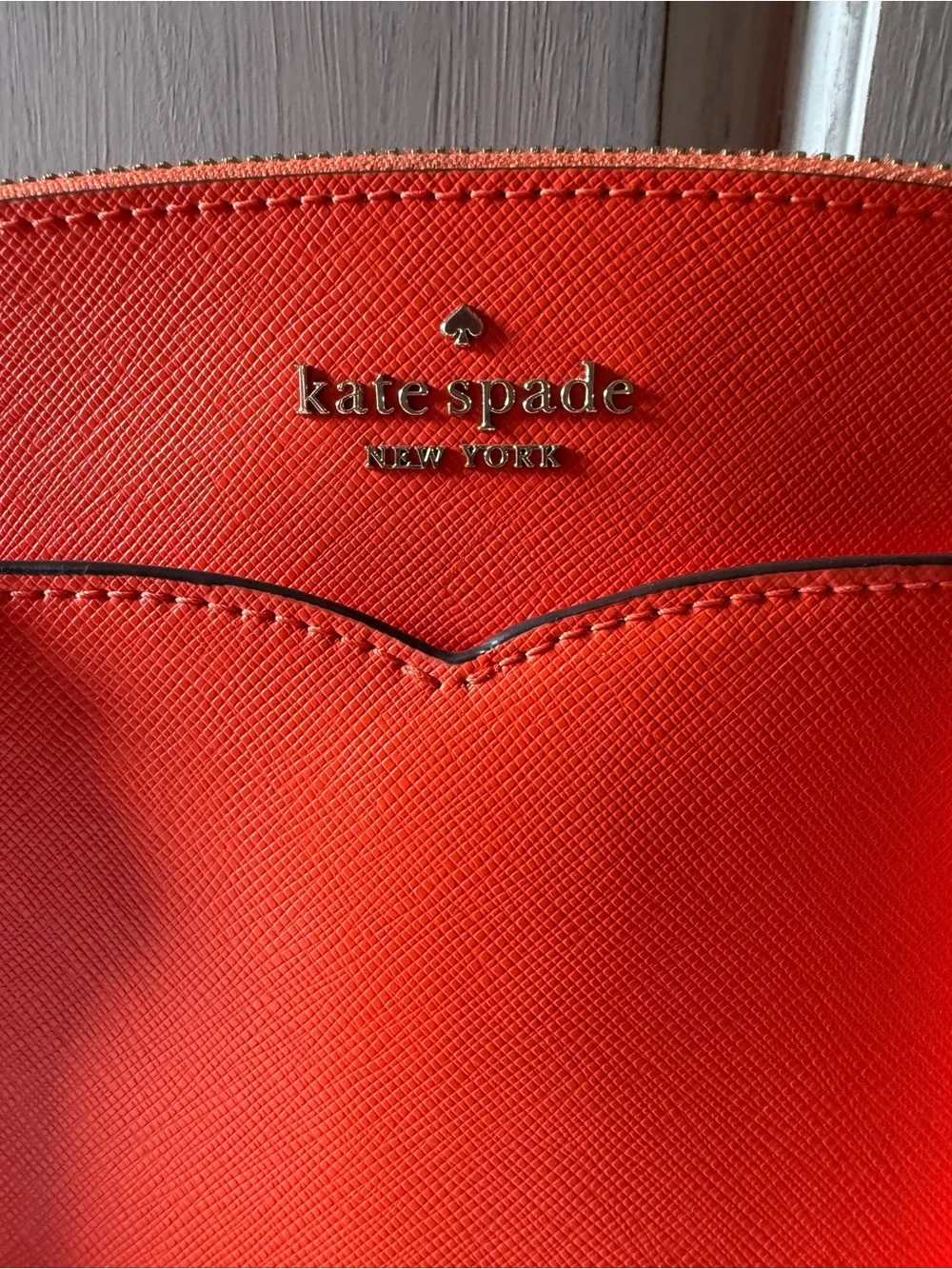 Kate Spade orange saffiano dome satchel